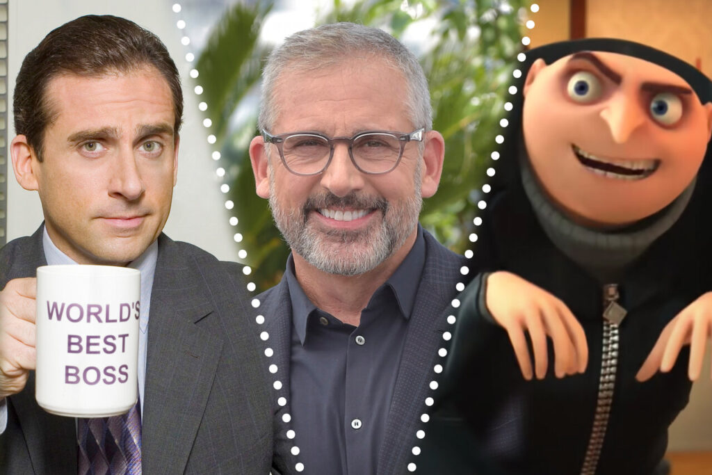 split steve carell michael scott gru